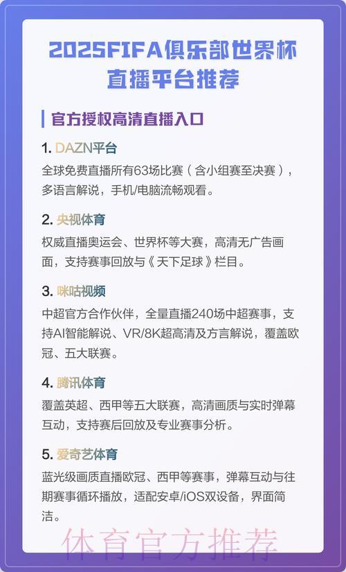 免费高清世界杯赛事直播平台精选推荐